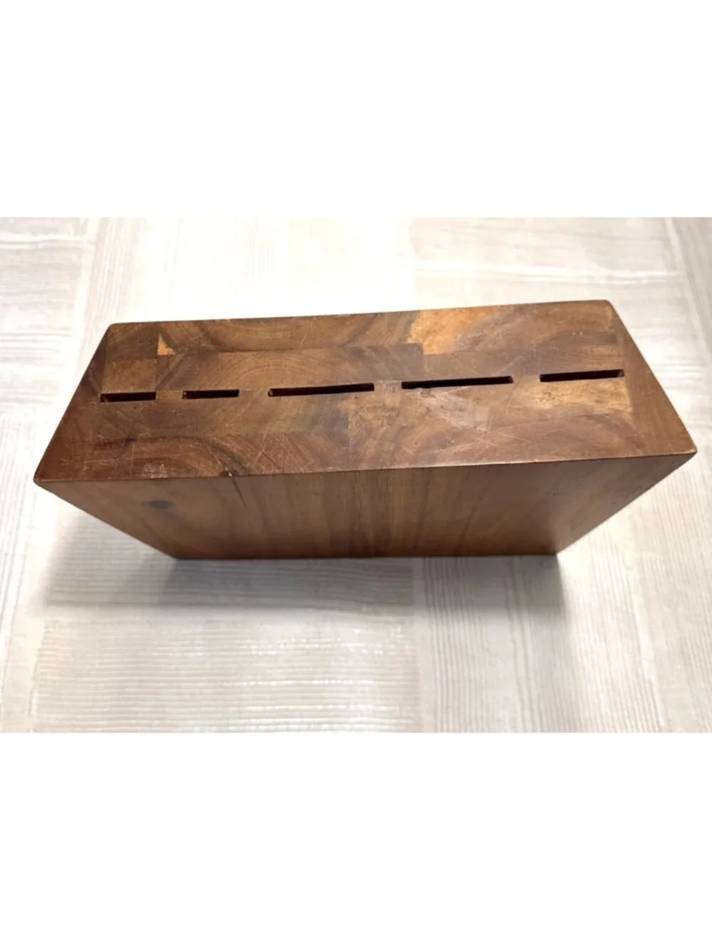 Cangshan Wood Knife Block Asymmetrical Freestanding 5 Slots  Walnut